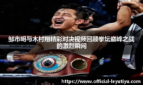 邹市明与木村翔精彩对决视频回顾拳坛巅峰之战的激烈瞬间
